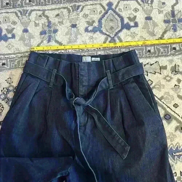 A New Day wide leg pleated jeans women’s dark blue size 12 stretch denim - Picture 7 of 8